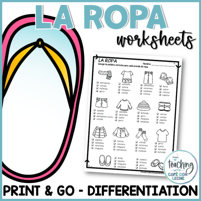 Second grade geometry worksheet featuring clothing vocabulary illustrations