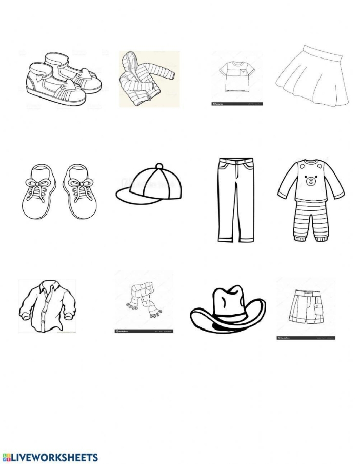 La Ropa worksheet for Second Grade