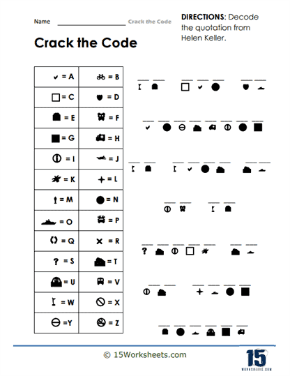 LCM code-breaking activity sheet for middle school math practice Sixth grade students solving least common multiple problems to decode a secret message on a math worksheet