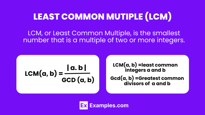Fifth grade math worksheet focused on calculating the least common multiple of whole numbers