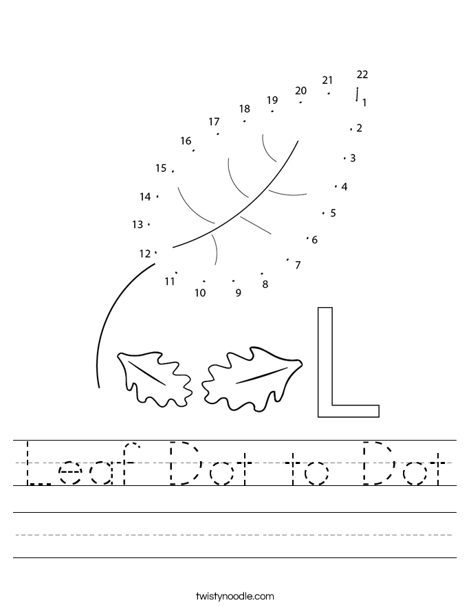 Leaf dot to dot worksheet for second graders featuring a budding branch to complete by counting by twos