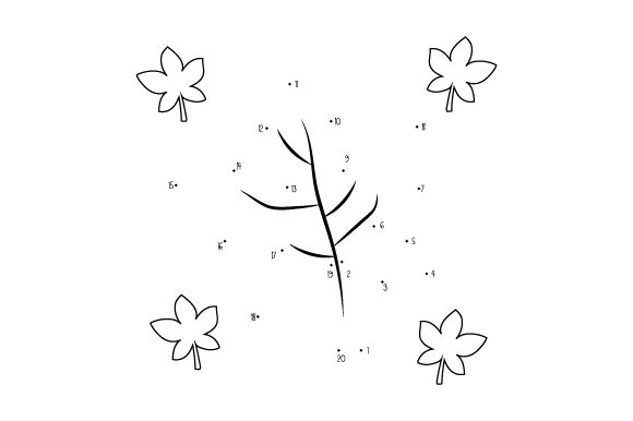 Leaf dot to dot worksheet featuring a budding branch for counting by twos