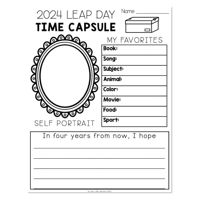 A colorful calendar illustration showing February 29th highlighted to explain why leap years occur every four years