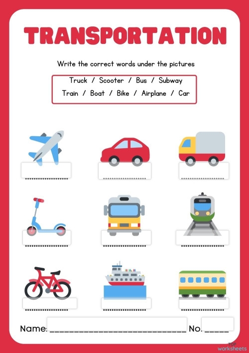 Learn About Transportation worksheet for Pre-K students, image 24 Worksheet for matching individuals to their modes of transportation for preschoolers