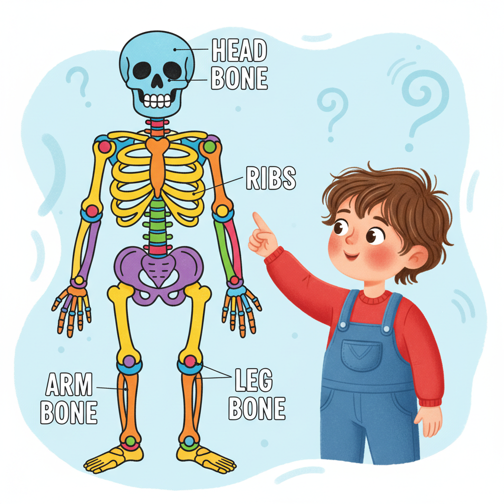 Fill-in-the-blank diagram of the human skull for fifth graders to learn about bone structure