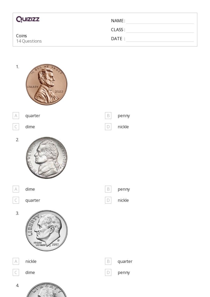 Kids practice tracing and counting while learning about the quarter, featuring George Washington. Worksheet for kindergarten students to explore the quarter in Spanish.