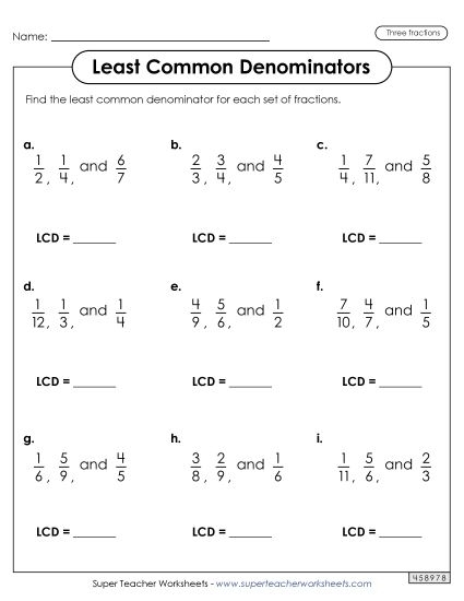 Least Common Multiple: Part 1 worksheet for Fifth Grade