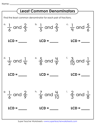 Least Common Multiple: Part 1 worksheet for Fifth Grade