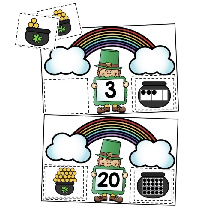 Leprechaun Match Worksheet Number Five for Ratios and Proportions Practice Kindergarten students practice identifying matching leprechauns to learn basic ratios in this printable activity