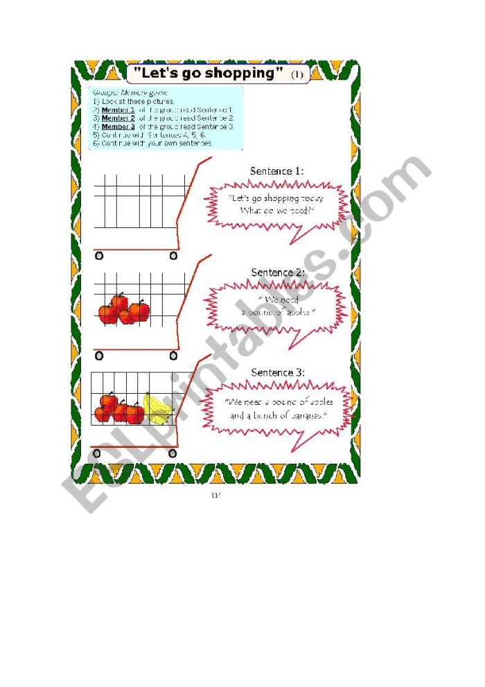 Visual guide for the "Let's Go Shopping!" worksheet focusing on engineering and science inquiry concepts Worksheet featuring the "Let's Go Shopping!" activity for sixth graders learning about discounts and percentages