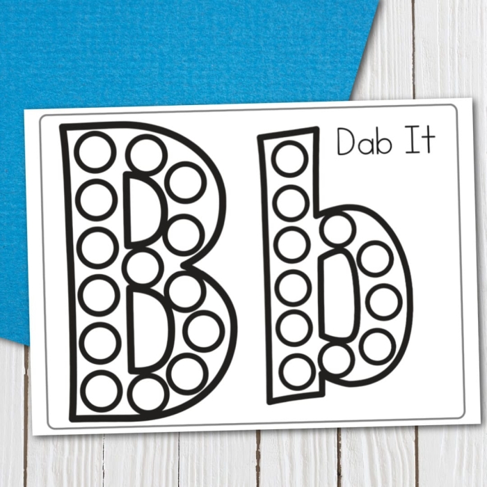 Pre-K worksheet page featuring letter B identification and coloring exercises for early literacy practice 22