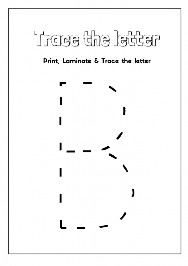 Colorful letter B alphabet learning worksheet for preschool students with pictures and tracing activities