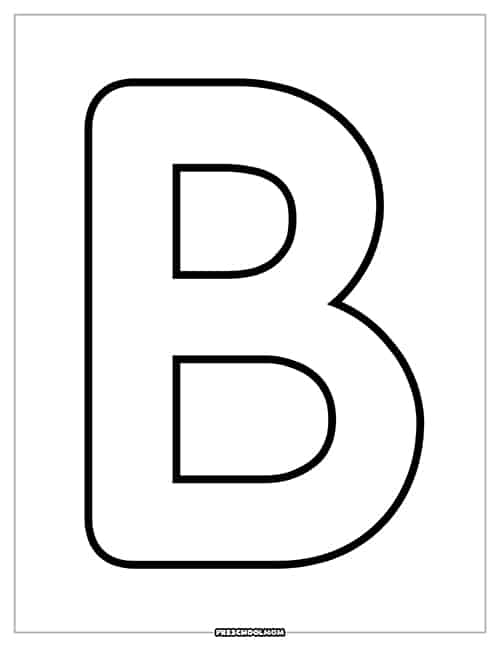 Colorful letter B alphabet worksheet for preschool with pictures and tracing activities
