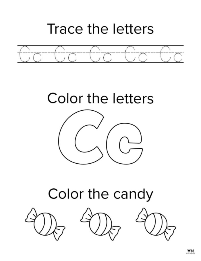 Worksheet featuring a hands-on activity for preschoolers to find words starting with C