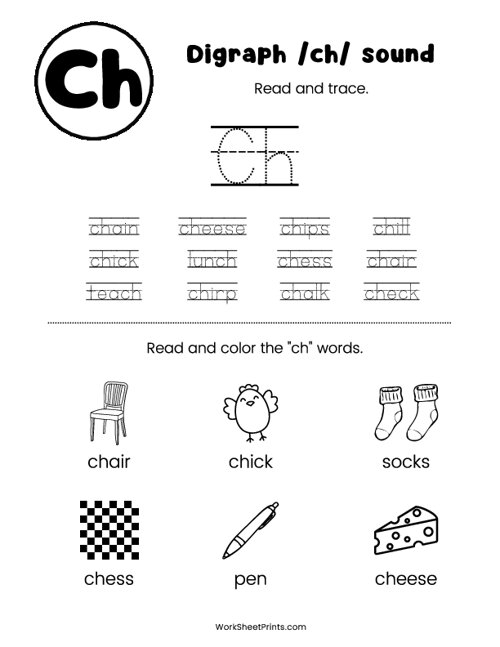 Children engaging in a CH sound word search activity for early literacy skills