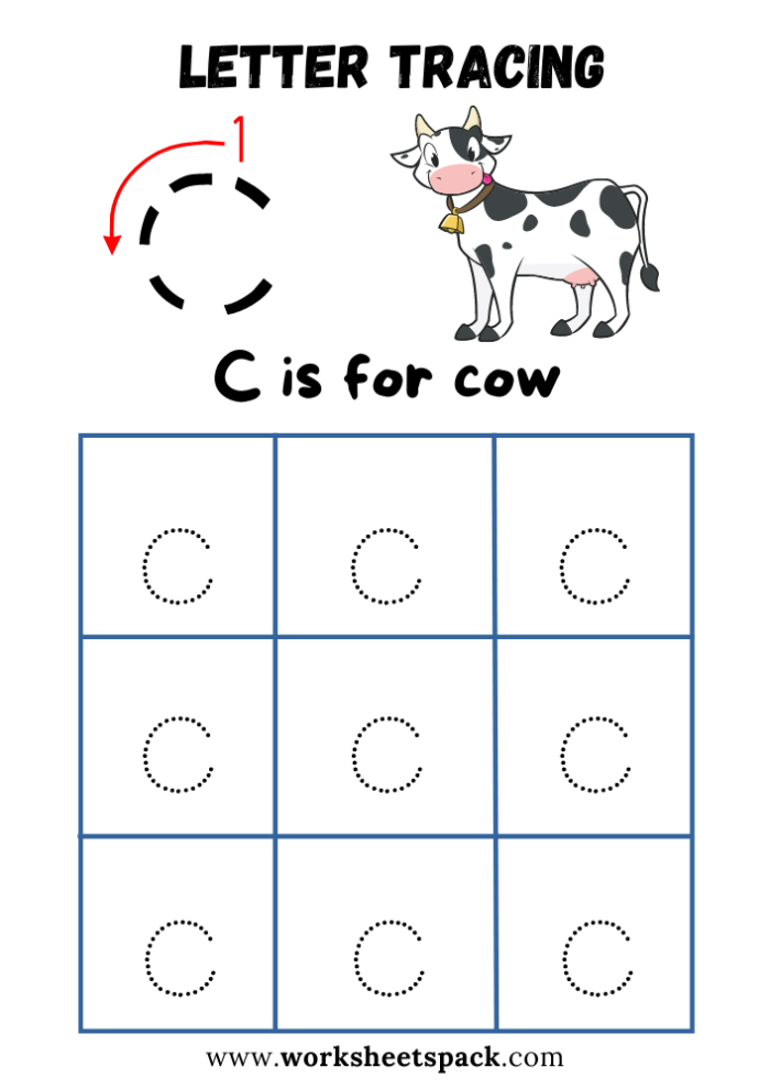 Worksheet featuring the Letter C with engaging activities for young learners