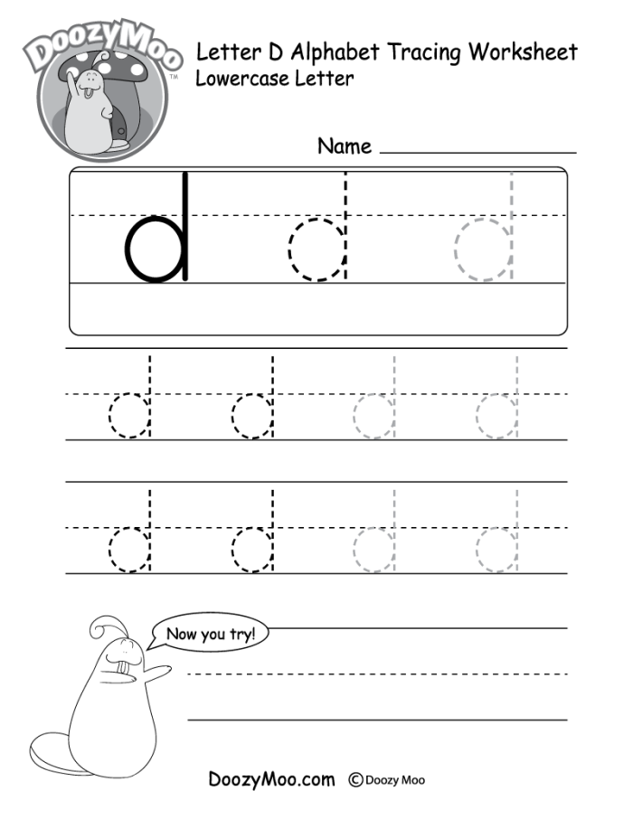 D Is For Worksheet Number 15 Preschool Alphabet Practice Pre-K worksheet featuring the letter D with fun coloring activities to practice phonics