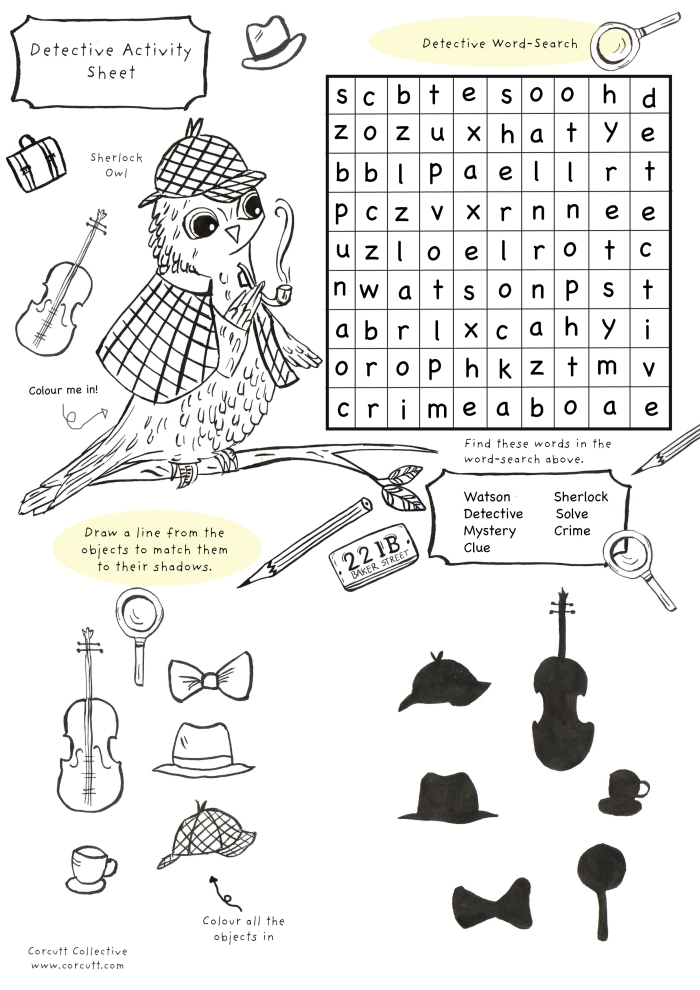 Kindergarten worksheet featuring a detective theme where students identify the letter D