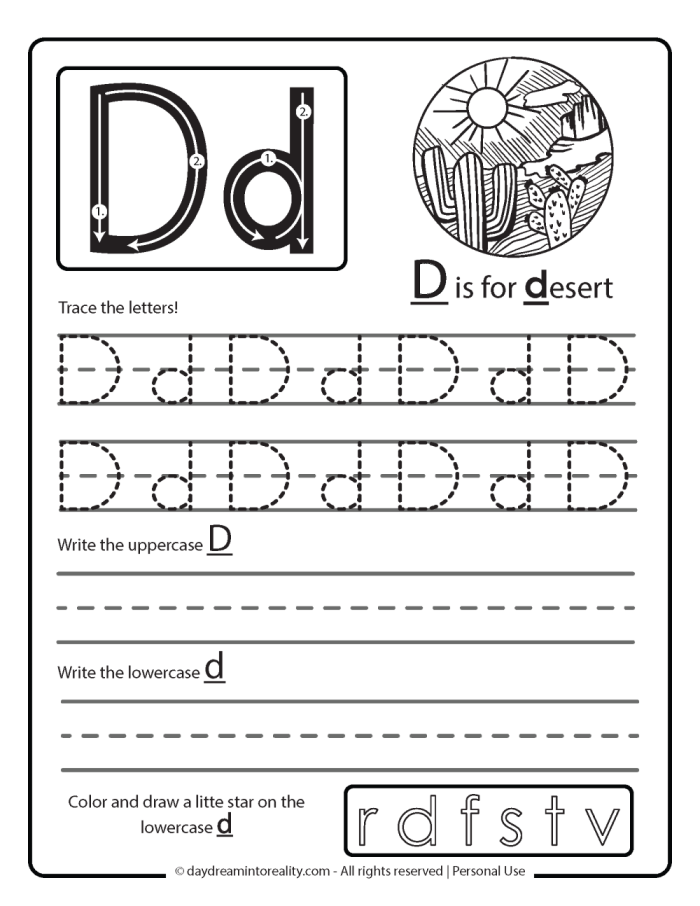 Kindergarten student finding and coloring the letter D on a detective themed worksheet
