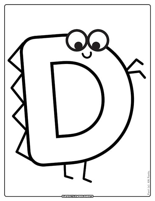 Kindergarten worksheet featuring a picnic scene where students search for the letter D and hidden dragonflies