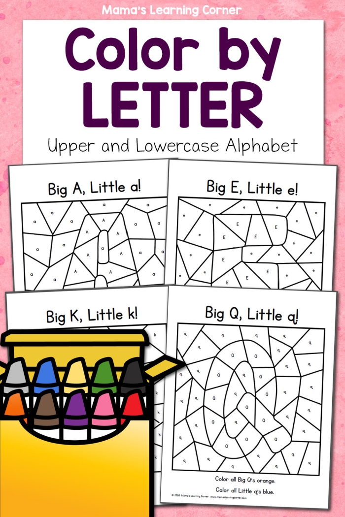 Color the Letters worksheet 24 helping young learners identify different letter forms Kindergarten student coloring uppercase and lowercase letters to practice letter differentiation skills