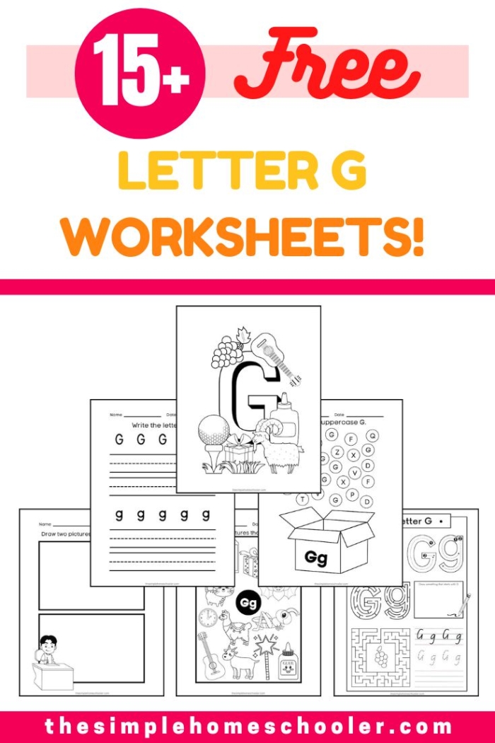 Letter G maze worksheet showing a giraffe mother and calf for preschool learning Mother giraffe navigating through letter G shapes to reach her baby giraffe in this pre-K maze activity