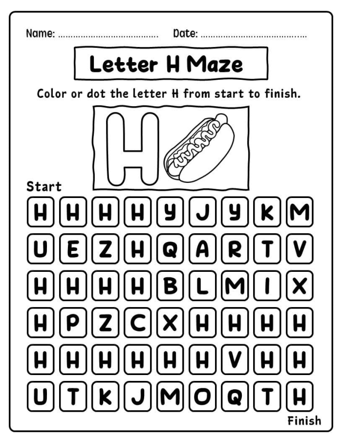 Printable Letter G Maze Worksheet for Pre-K Students 4 Letter G maze worksheet featuring a mother and baby giraffe for preschool students