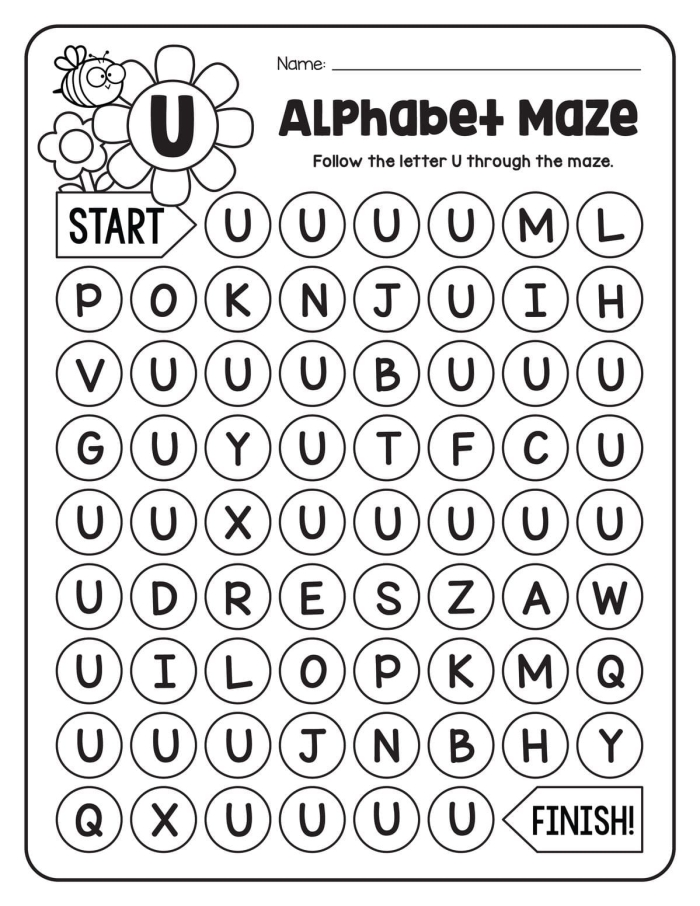 Pre-K letter G maze printable activity 10 Letter G maze worksheet featuring a mother giraffe searching for her baby