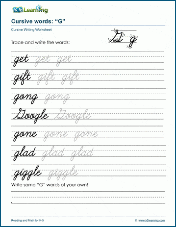 Pre-K phonics worksheet for identifying words and pictures that start with the letter G