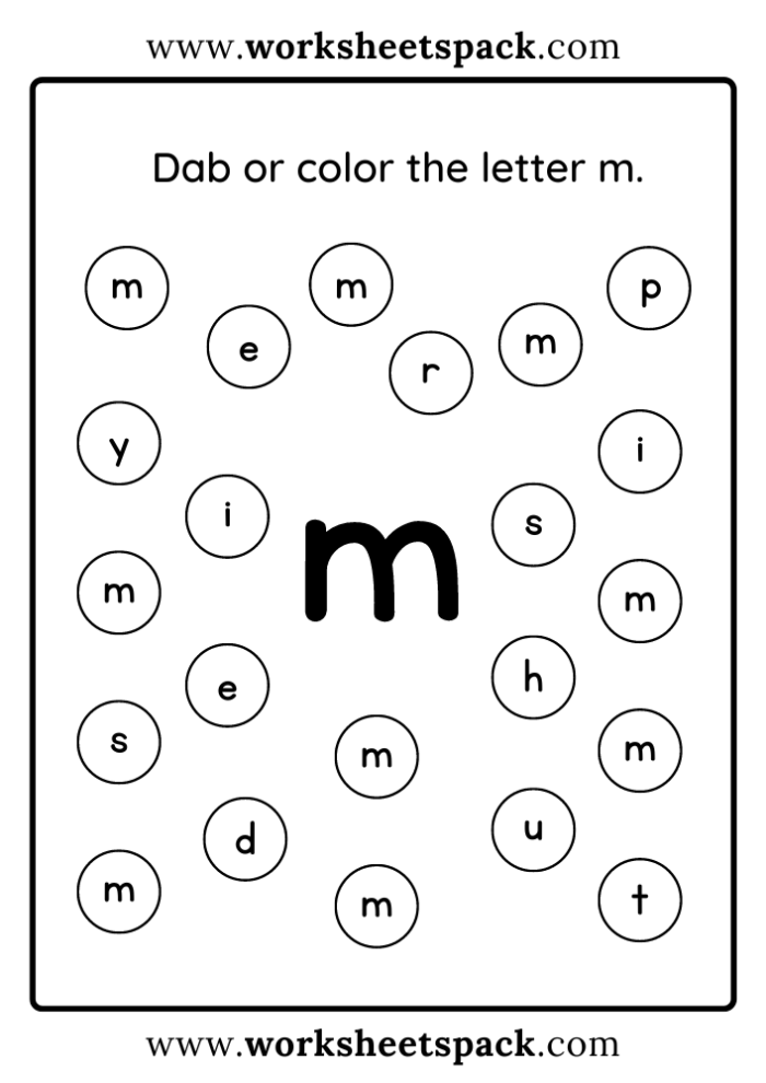 Interactive learning activity focused on the letter M for young learners Worksheet featuring words that begin with the letter M for preschool and early grade students