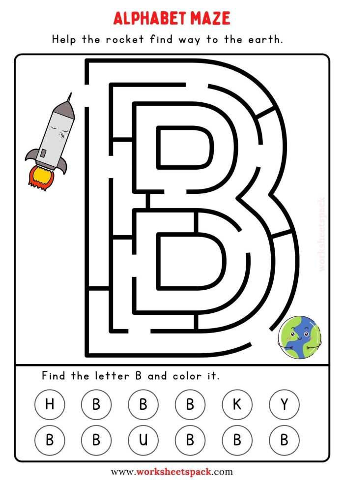 Interactive A maze worksheet for young learners to practice letter recognition. Engaging visual for early reading skills. Colorful letter maze worksheet for kindergarteners featuring an apple and hand. Fun activity for kids to trace the letter A path.