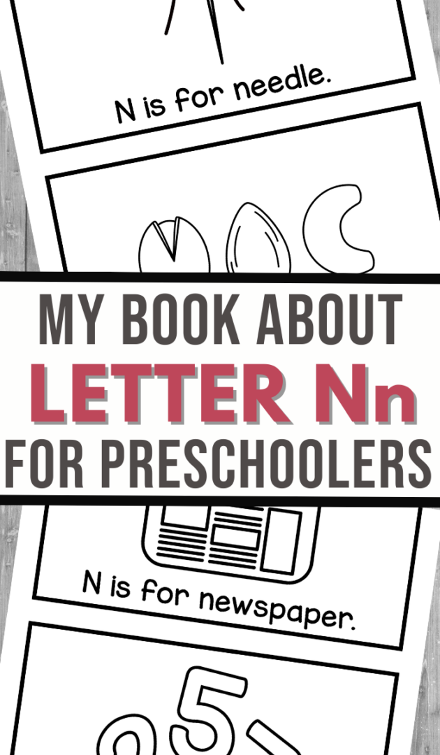 Worksheet featuring the letter N with words for preschoolers to identify