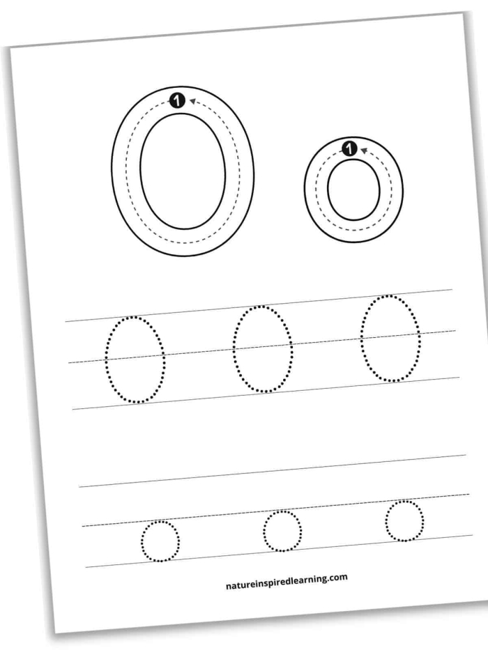 Interactive activity for learning words that begin with the letter O in geometry Worksheet featuring the letter O with words for preschool and kindergarten students