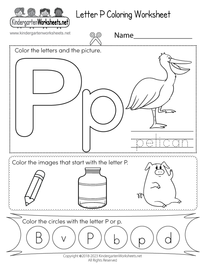 Interactive Letter Book: P worksheet for young learners Worksheet featuring letter P words for preschool activities