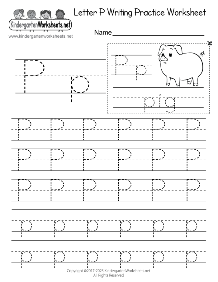 Interactive Letter P activity for place value practice in early education Worksheet featuring words that begin with the letter P for preschoolers and young learners
