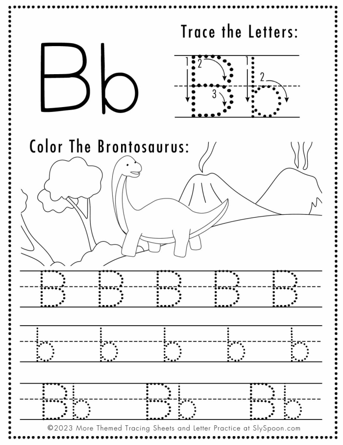 Children practicing letter S recognition and writing with colorful illustrations on a pre-kindergarten worksheet