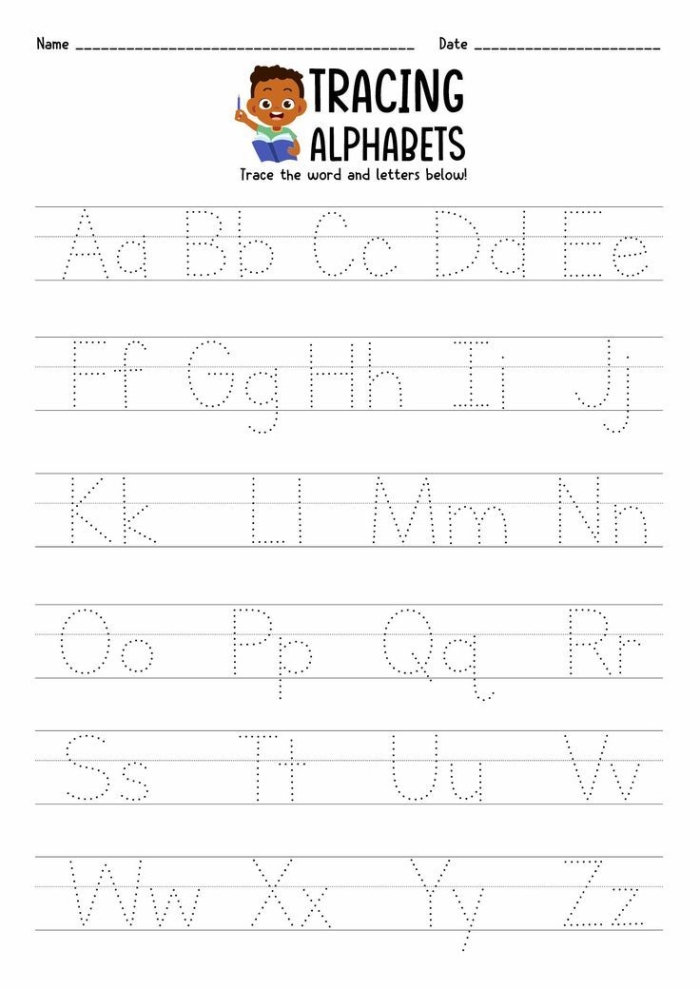 Pre-K worksheet showing a child practicing tracing lines and the letter S to develop motor skills