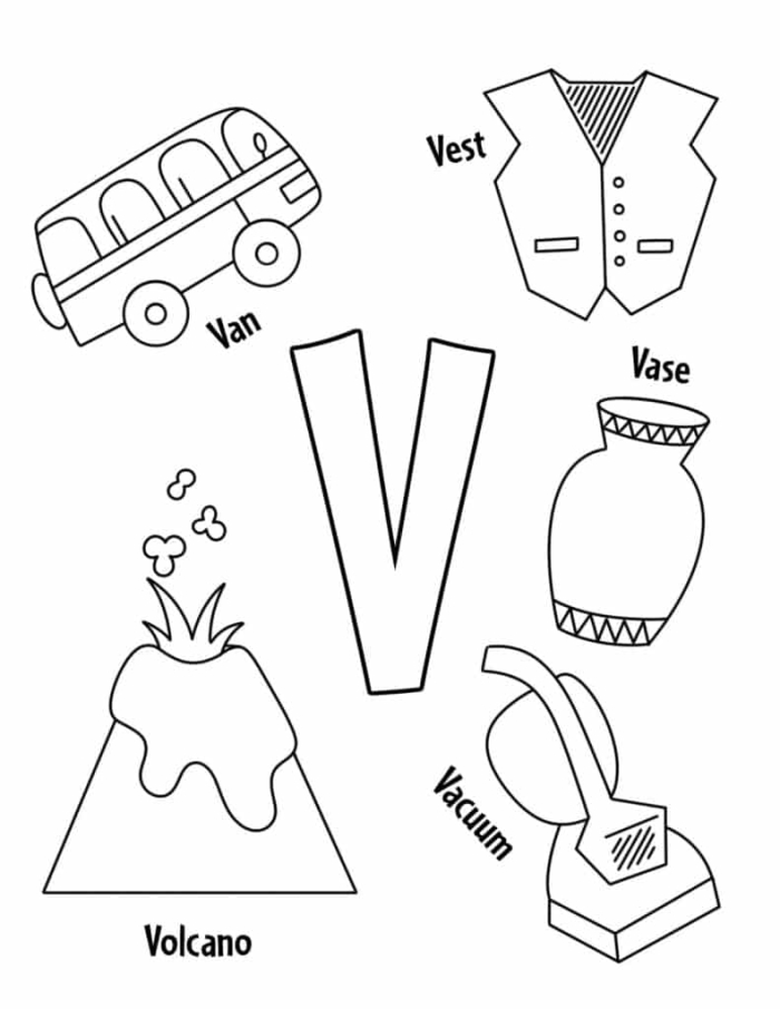 Preschooler completing a Letter V identification worksheet activity