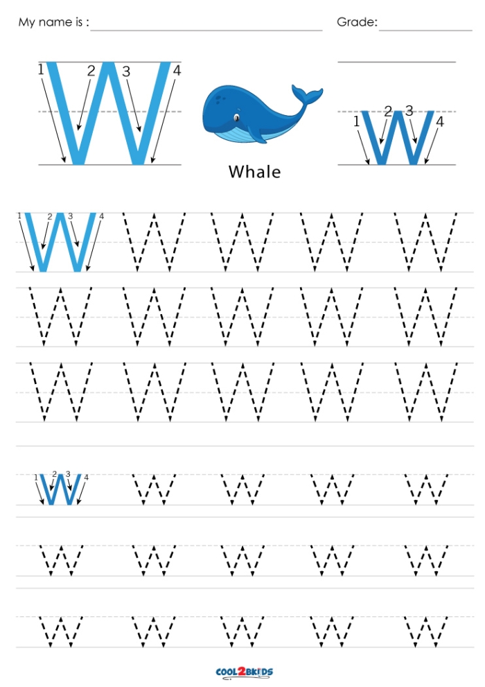 Worksheet featuring sight words that begin with the letter W for preschoolers and early learners