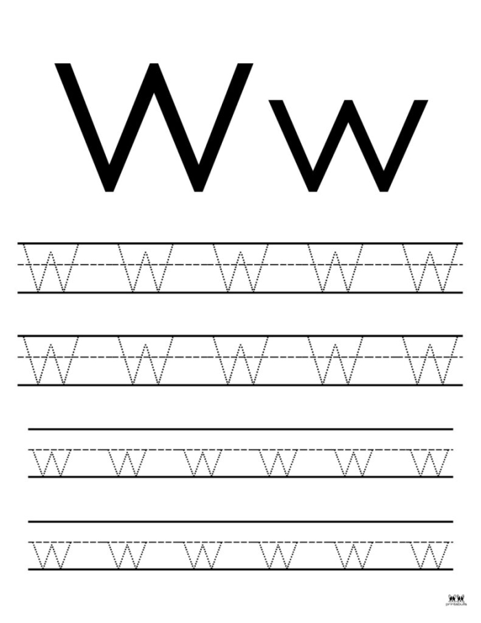 Worksheet featuring words that begin with the letter W for early learners