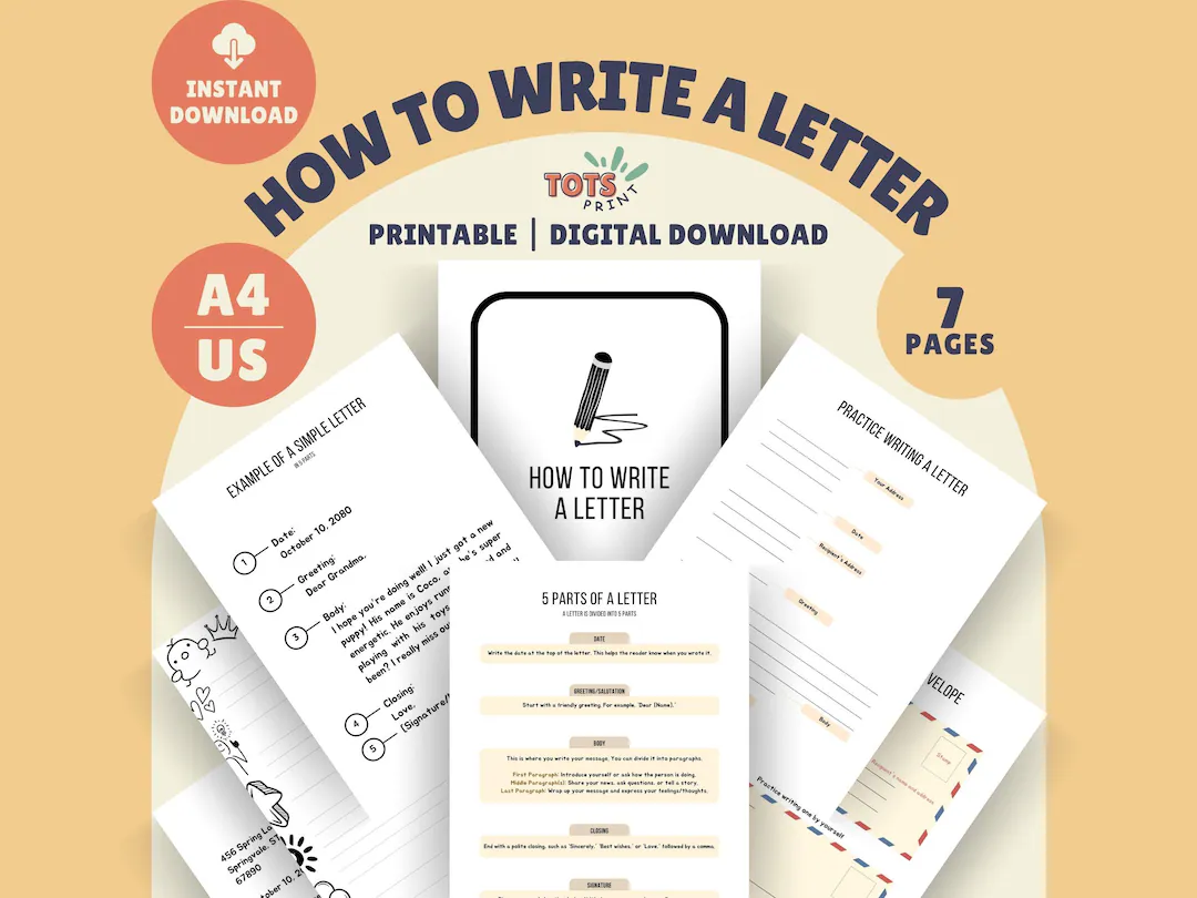 Worksheet for kids on letter writing, designed to inspire creativity in third graders. Engaging letter writing template for children to express their thoughts to friends.