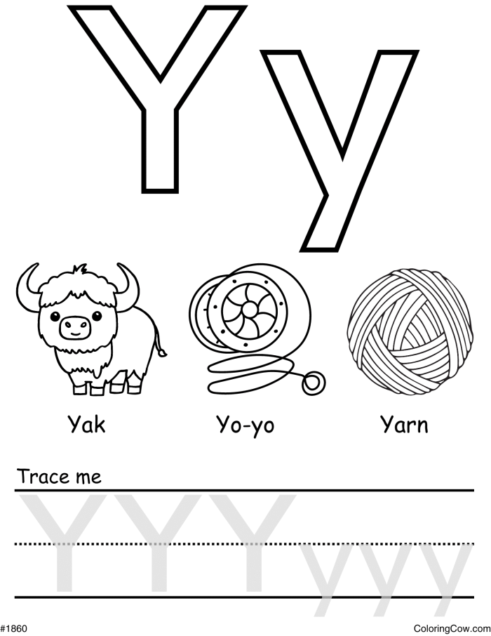 Letter Y identification worksheet for preschoolers featuring word search practice