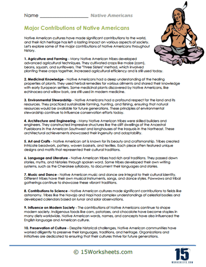 Illustration of Native American tribes met during Lewis and Clark's journey westward Lewis and Clark worksheet featuring Native American tribes encountered on their expedition