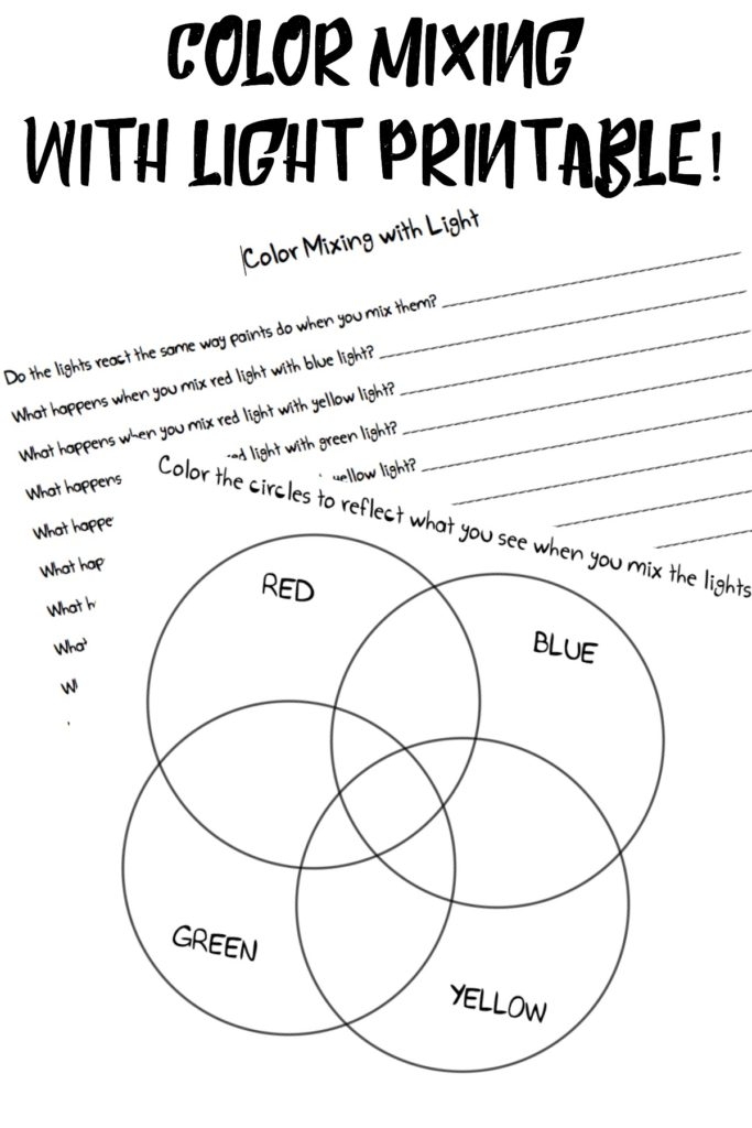 Third grade physical science worksheet explaining how light interacts with objects to create color