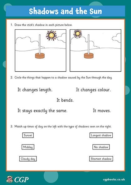 Worksheet featuring techniques for drawing light and shadow in doodles