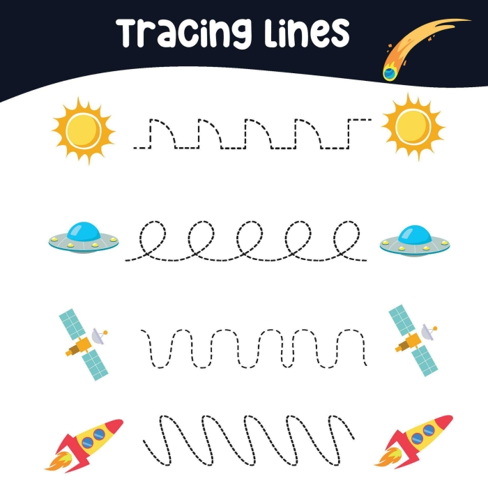 Fun with Horizontals worksheet for Pre-K line tracing activity Line tracing worksheet for preschoolers focusing on horizontal lines to enhance fine motor skills
