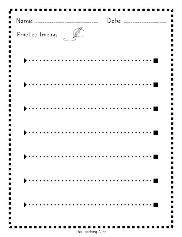 Line Tracing: Fun with Horizontals worksheet for Pre-K fine motor skills Worksheet featuring preschoolers tracing horizontal lines to match objects