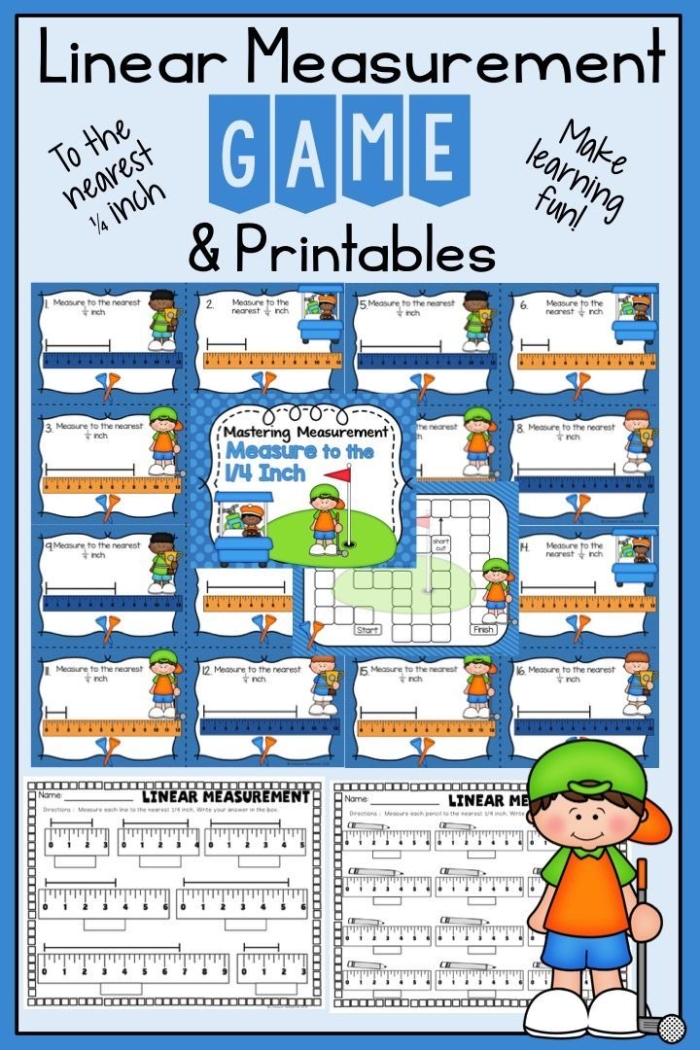 Multiplication Practice: Linear Measurement Chart and Conversion Exercises for Elementary Students Fourth grade multiplication worksheet showing linear measurement conversions with real world practice problems