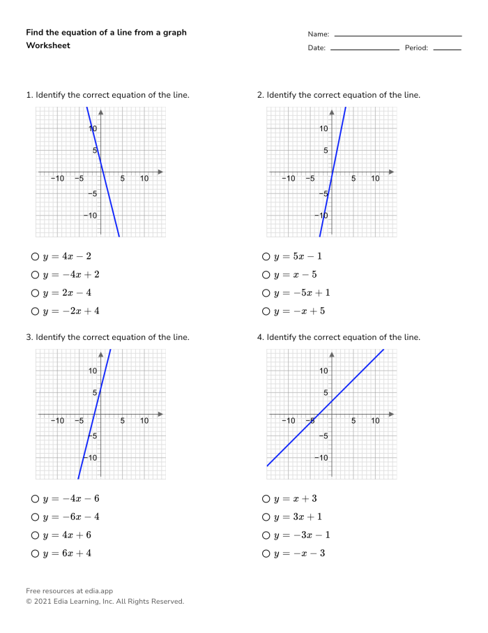 Eighth Grade Algebra Worksheet: Identify Linear and Nonlinear Functions Image 25 Worksheet for identifying linear versus nonlinear functions from equations for eighth graders