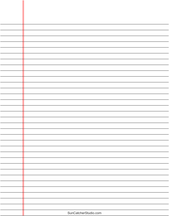 Printable college-ruled paper template for home use, size 8 x 10.5 Lined paper worksheet for third graders focusing on subtraction practice